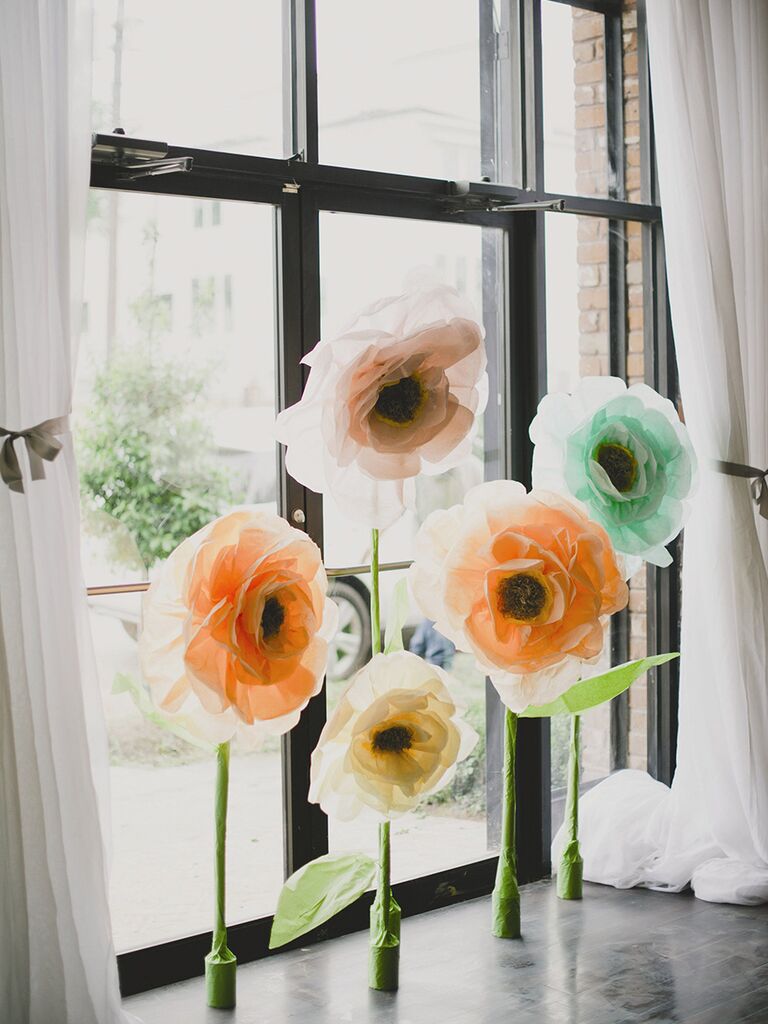 Paper flowers shop decorations wedding