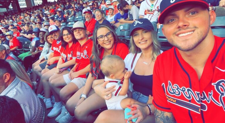 Our first Braves game together and we were put on the Jumbotron!!  