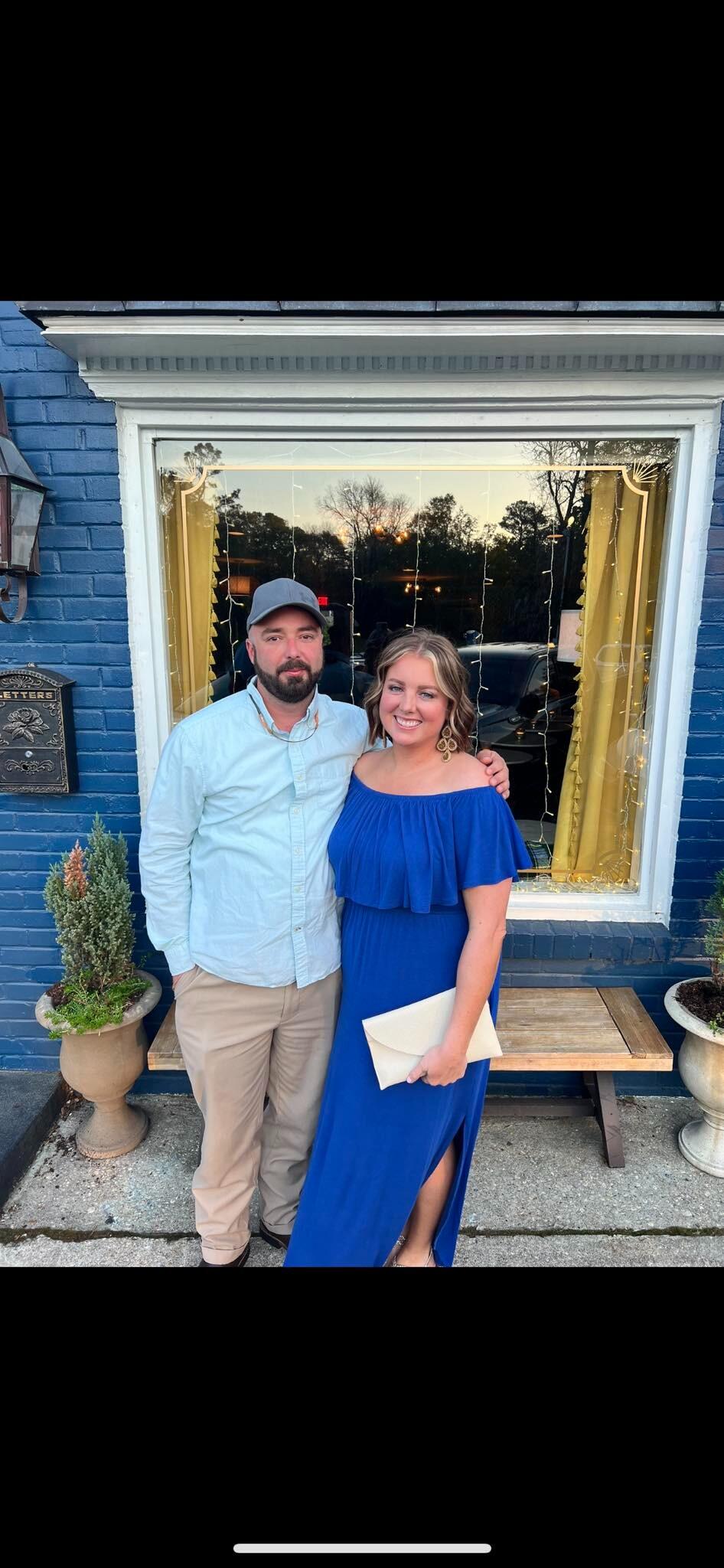 Outside of the Azalea. He's about to pop the question!