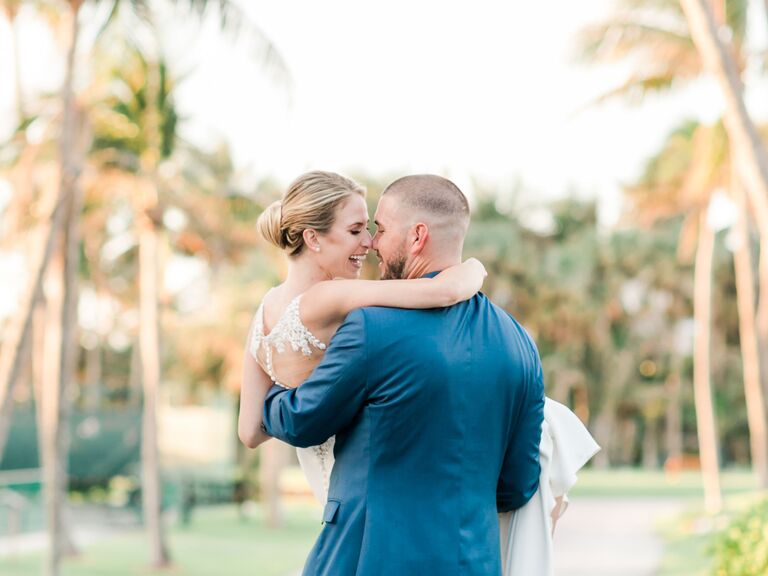 Florida bride groom palm trees