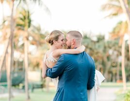 Florida bride groom palm trees