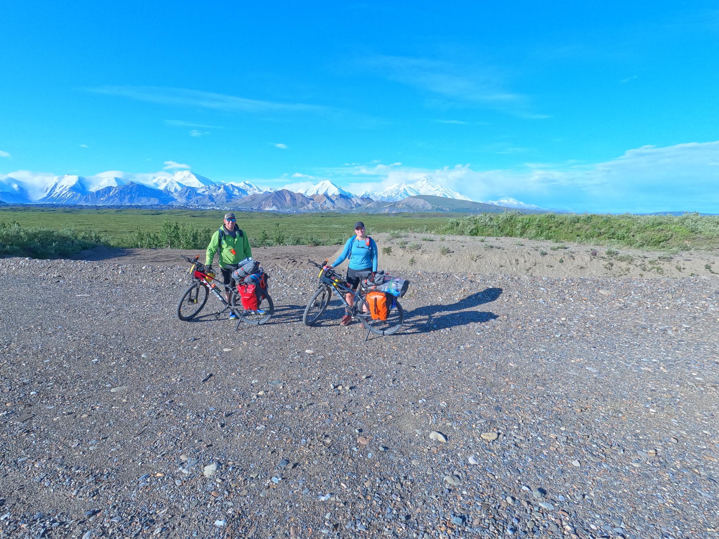Kyle and Kiana on their epic 5-day bikepacking trip in Denali National Park. Due to a landslide, the park road was closed and left most of the park without human contact (except for the other bikepackers). 