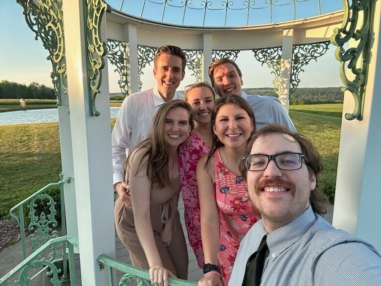 Celebrating our friends' wedding!