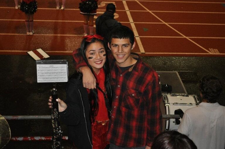 Where it all started - marching band. Homecoming football game and the only marching band season we played together!