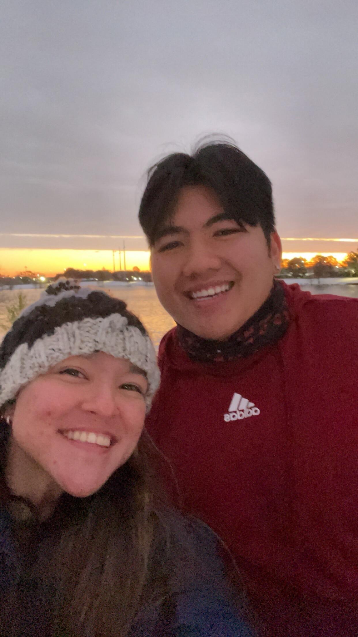 Mallory & David have fun in the historic snowfall in Baton Rouge, LA!!
