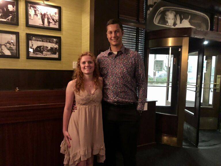 Chris and Emma's first fancy dinner date at Wildfire just a couple of weeks after they started dating