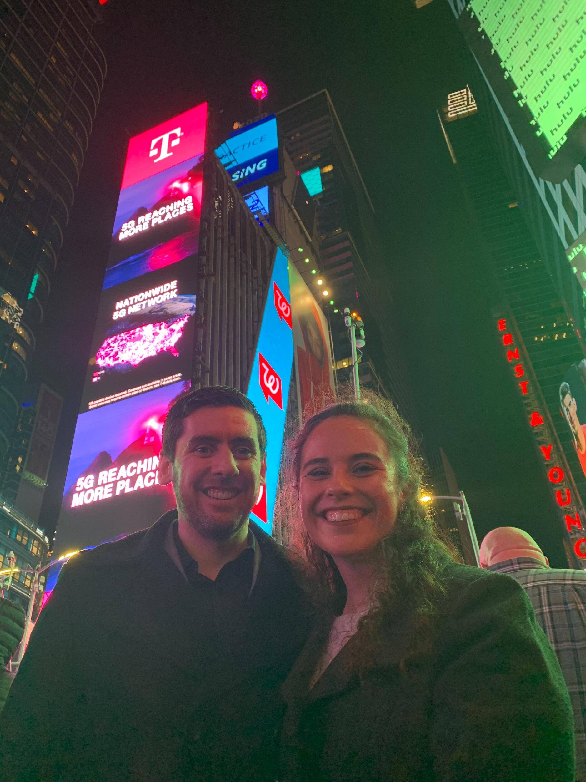 Ringing in a new decade in Time Square.