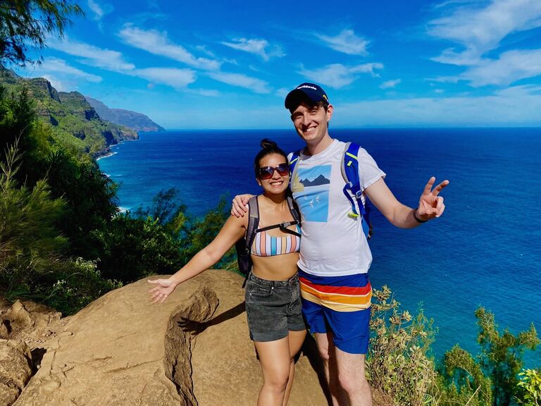 Another adventure hiking the Nā Pali Coast! Right before this picture was taken, David's sunglasses fell down the cliff and I had to convince him to let it go and not die while trying to rescue it.