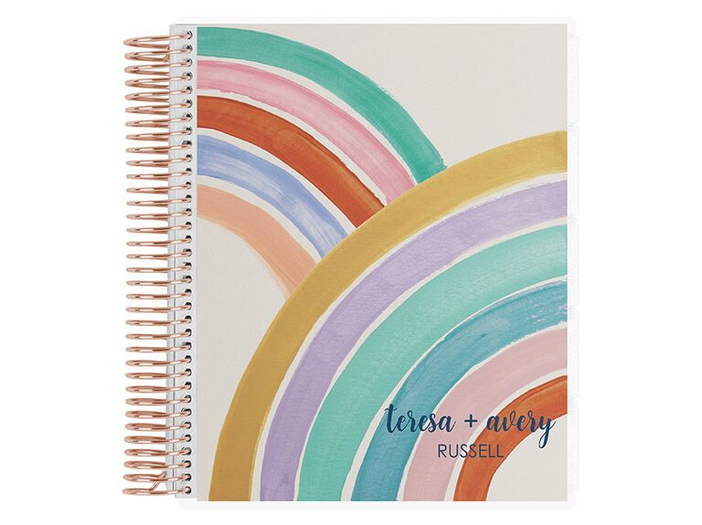 personalized Wedding Planning Organizer with Rainbow cover