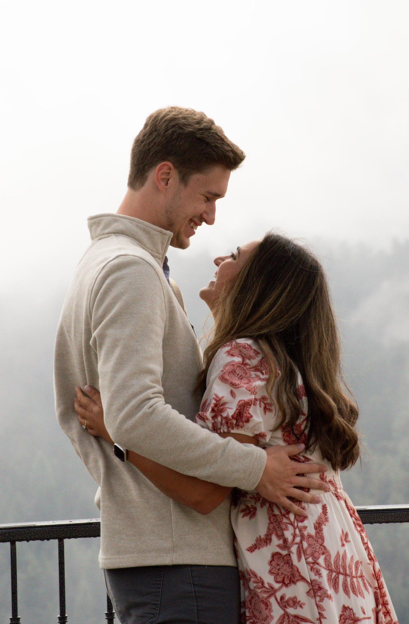 It was so foggy but as soon as Nick proposed the sun came out. I'M NOT LYING!