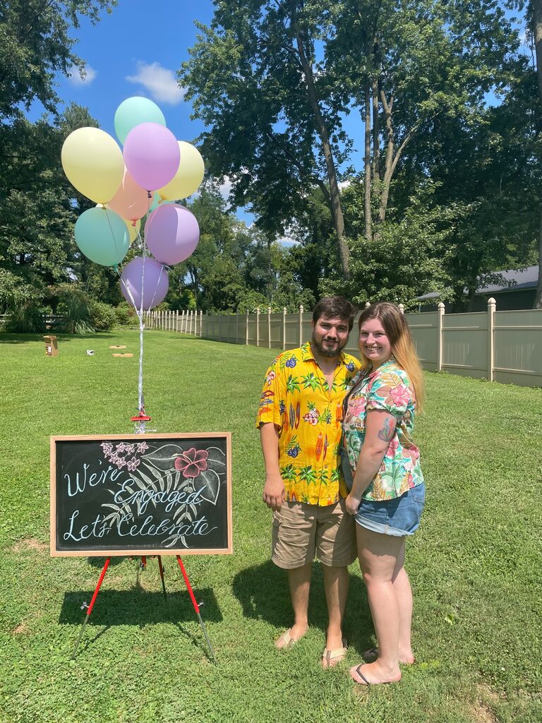 Our Hawaiian shirt themed engagement party.