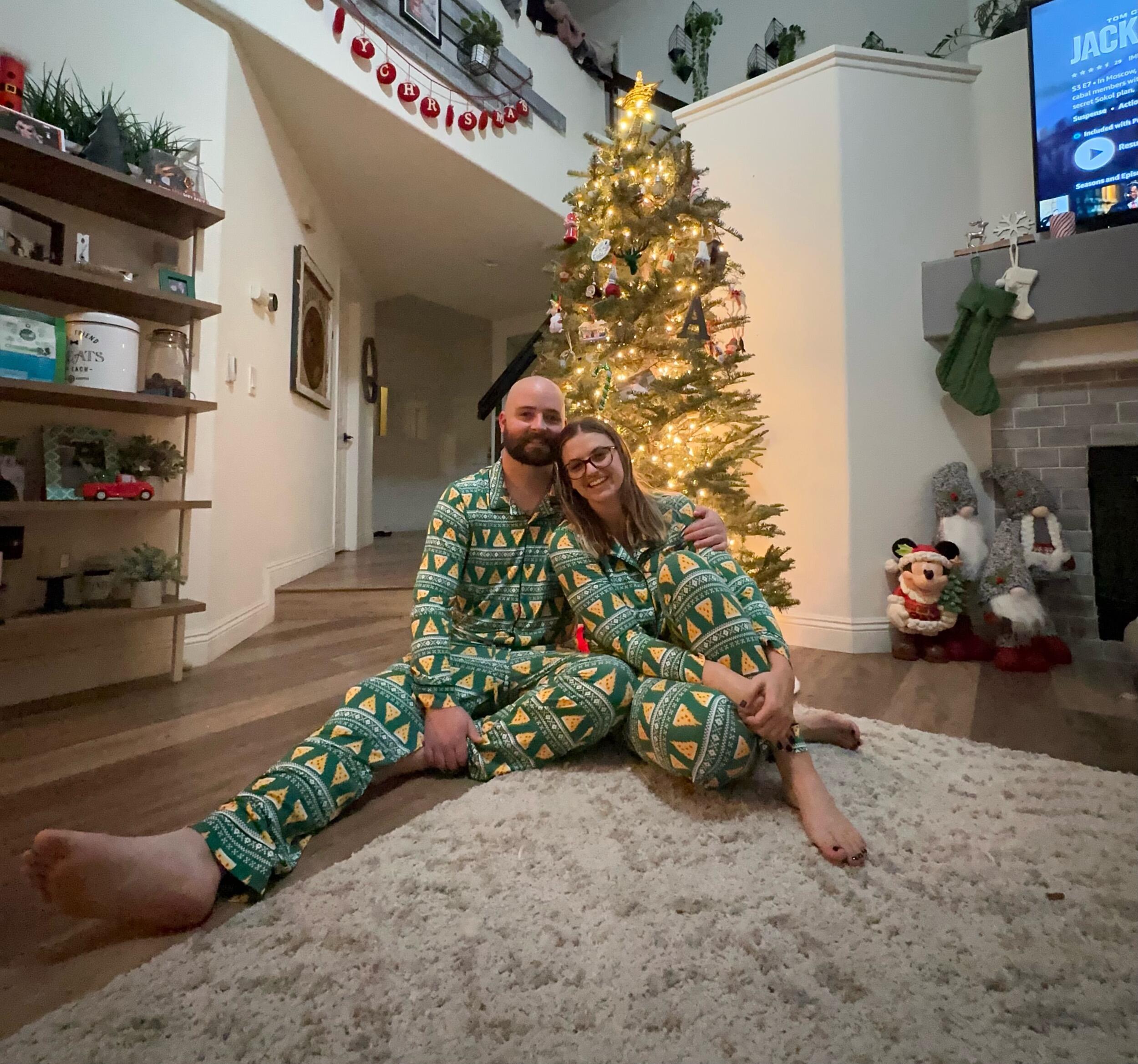 The night before our engagement - making PJs are all! 