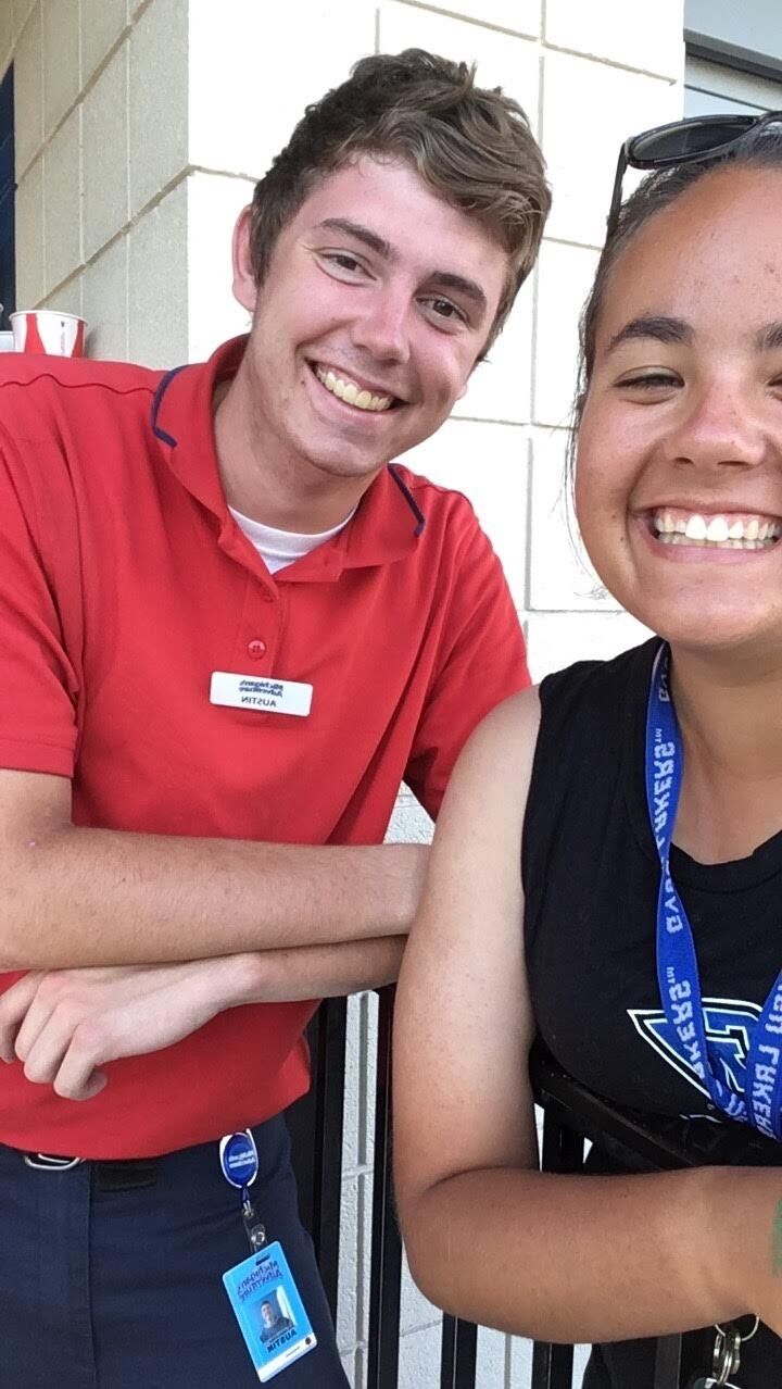 We met as co-workers at Michigan's Adventure in 2017! We worked there as ride operators and continued to work there together for two summers after this!