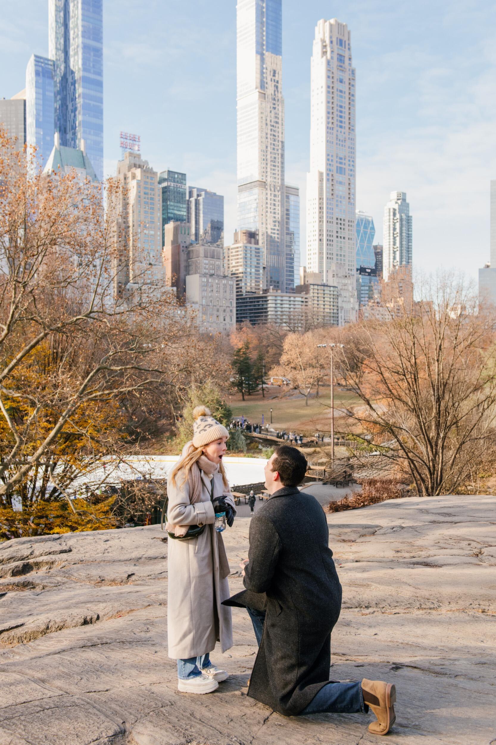 The moment I'd been waiting for! I pulled off the surprise proposal in New York City on a trip to celebrate our two year anniversary. Even though Katie thought it was a joke and told me to shut up, it was the happiest, most nerve racking moment of my life. 