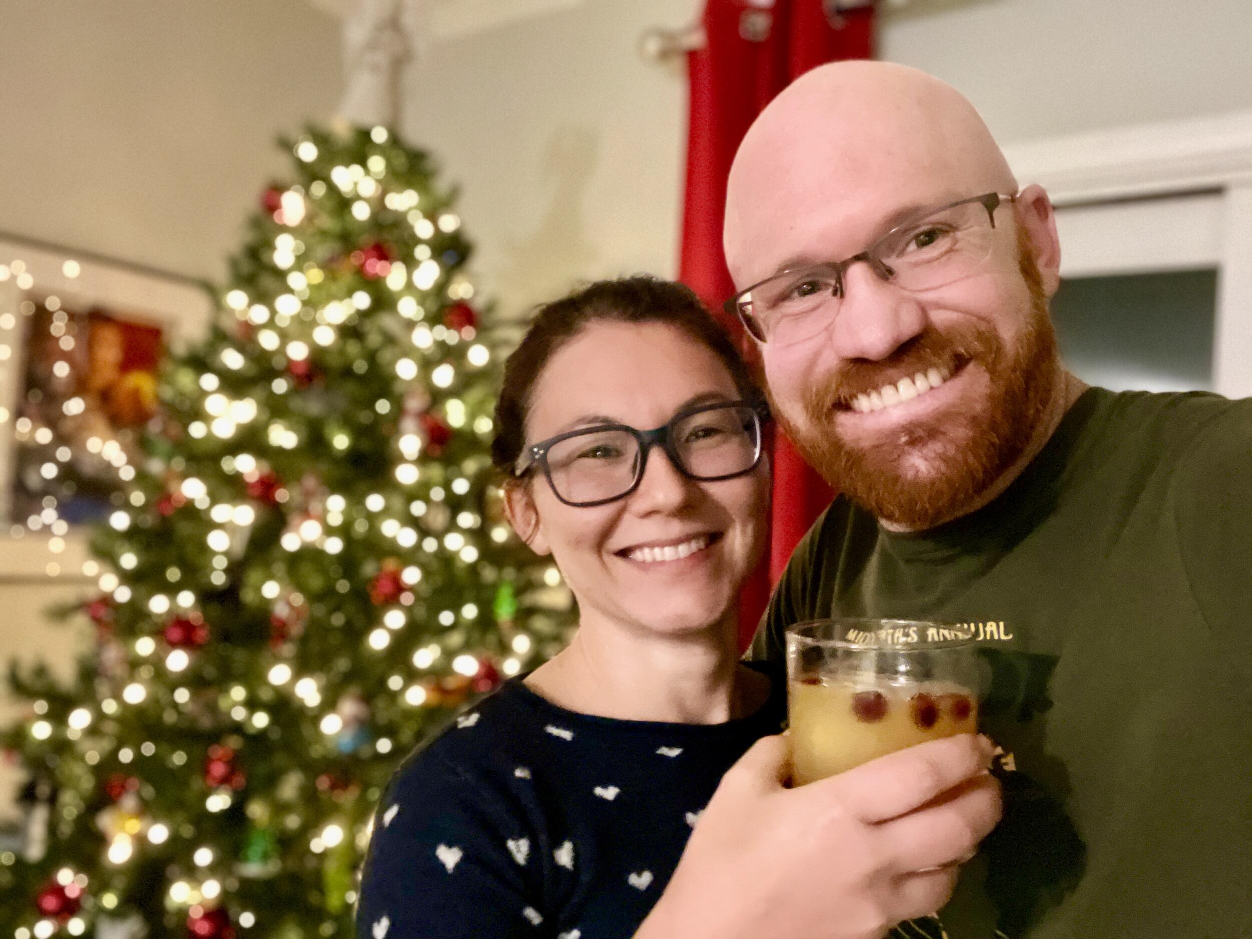 Our first Christmas! (with homemade cranberries from Cousin Lisa!)