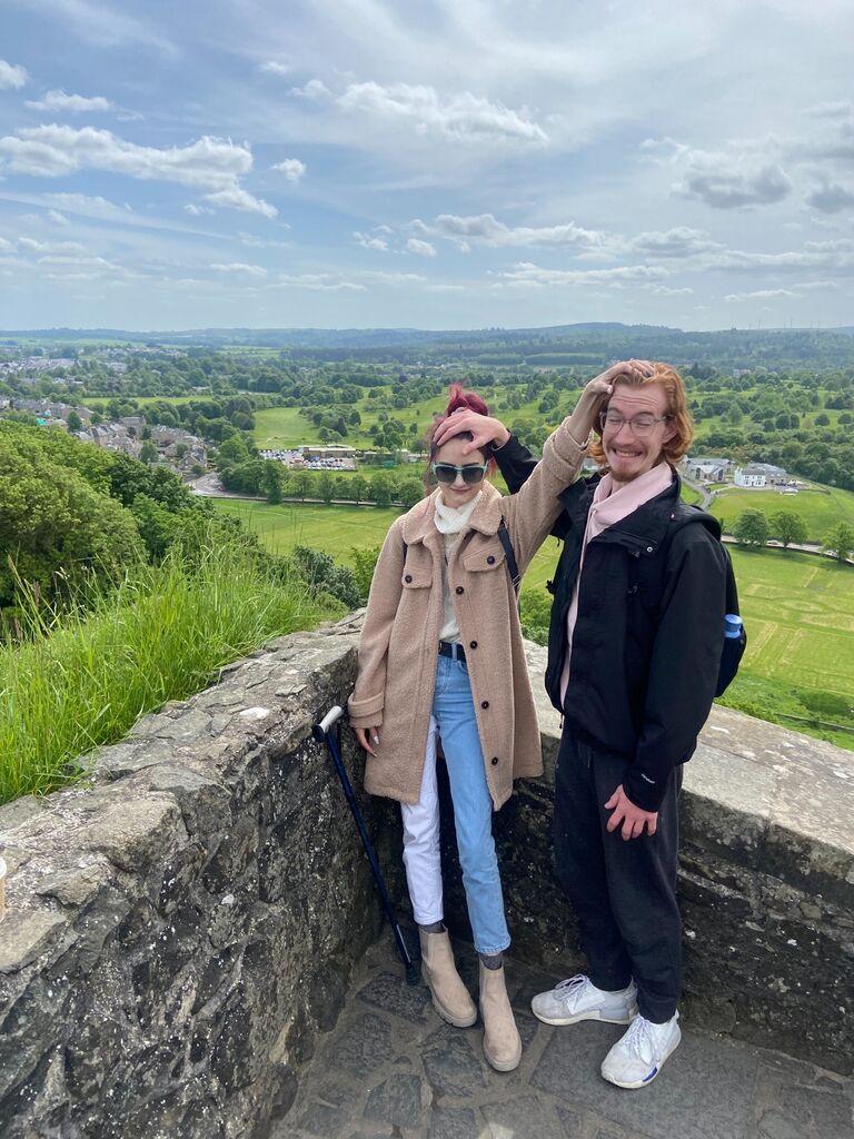 Goofing off at Stirling Castle