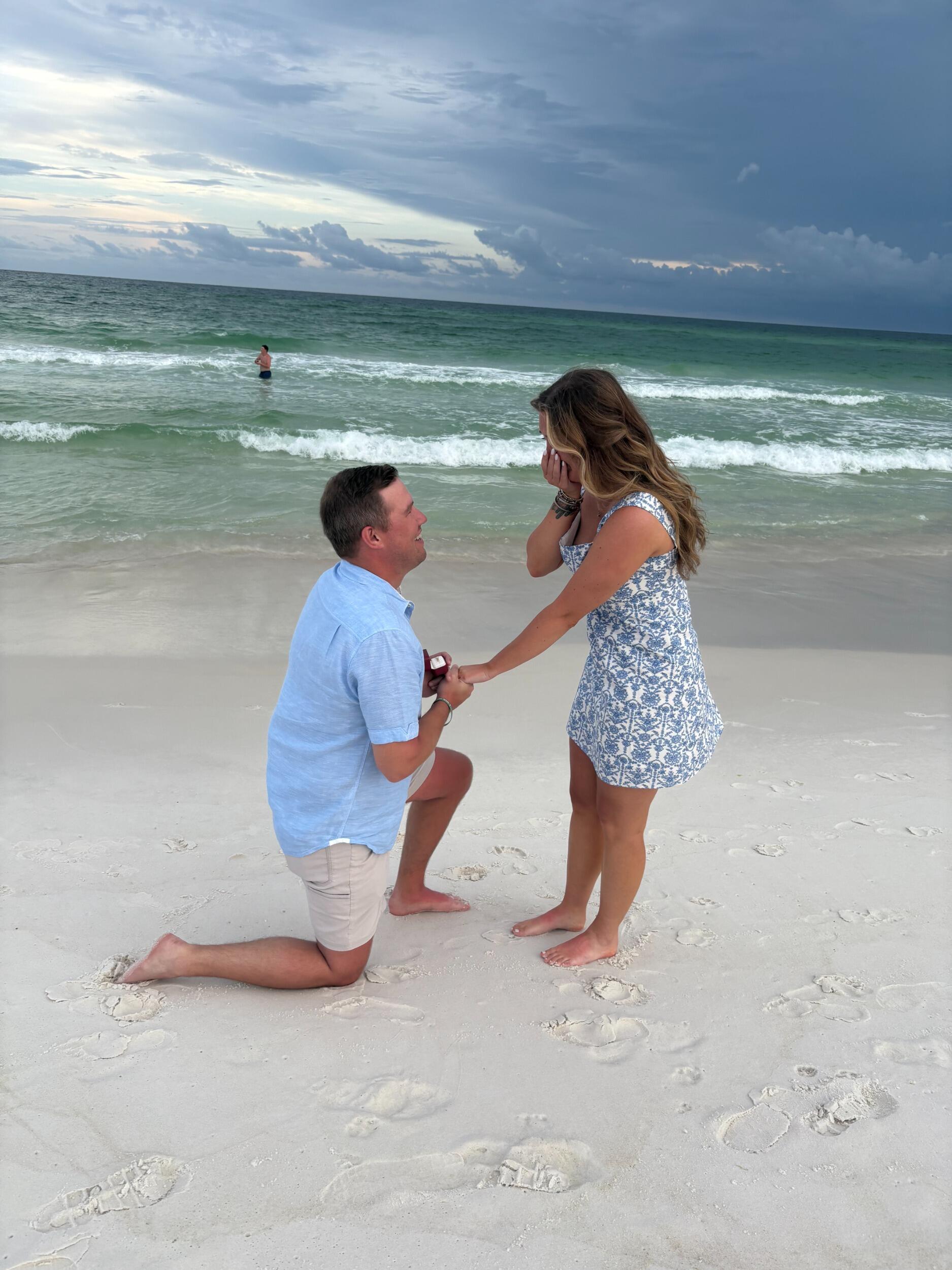 When Ben got down on one knee in Santa Rosa, FL, and asked me to spend the rest of my life with him. The easiest yes in my entire life! 