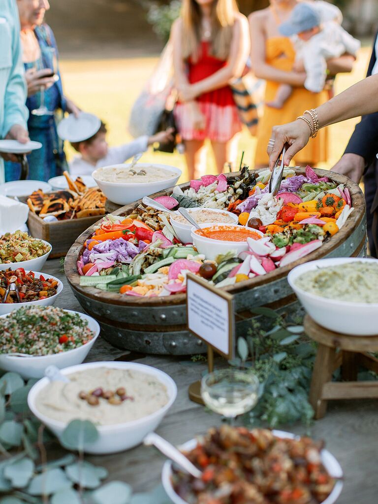 Healthy grazing table at wedding