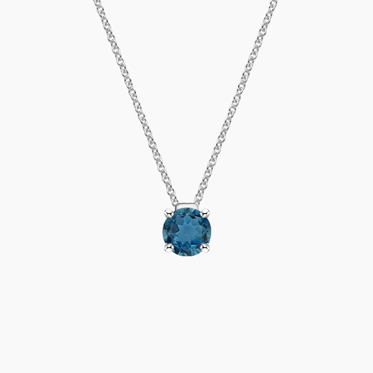 Brilliant Earth blue topaz pendant
