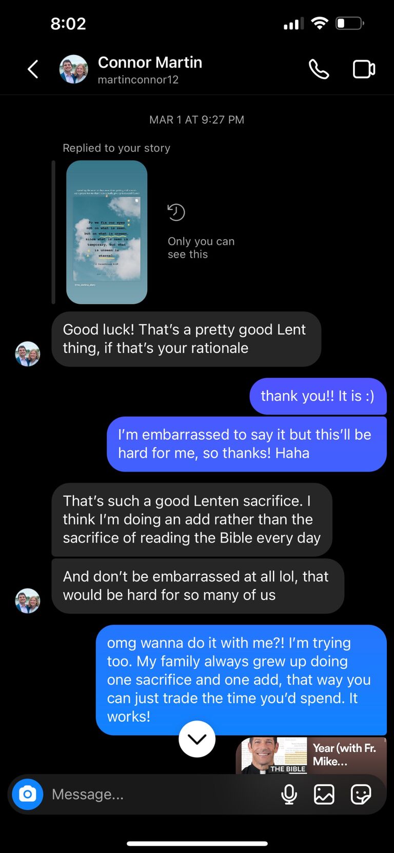 ...He slid into Emily's Instagram DMs