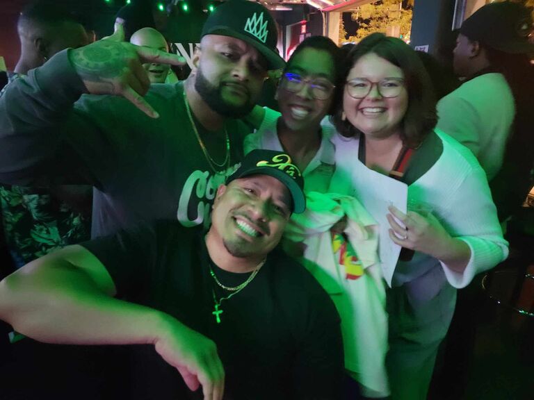Hanging out with The Common Kings at the local bar after their concert in Omaha , Nebraska. Getting their signatures and photos and toasting!