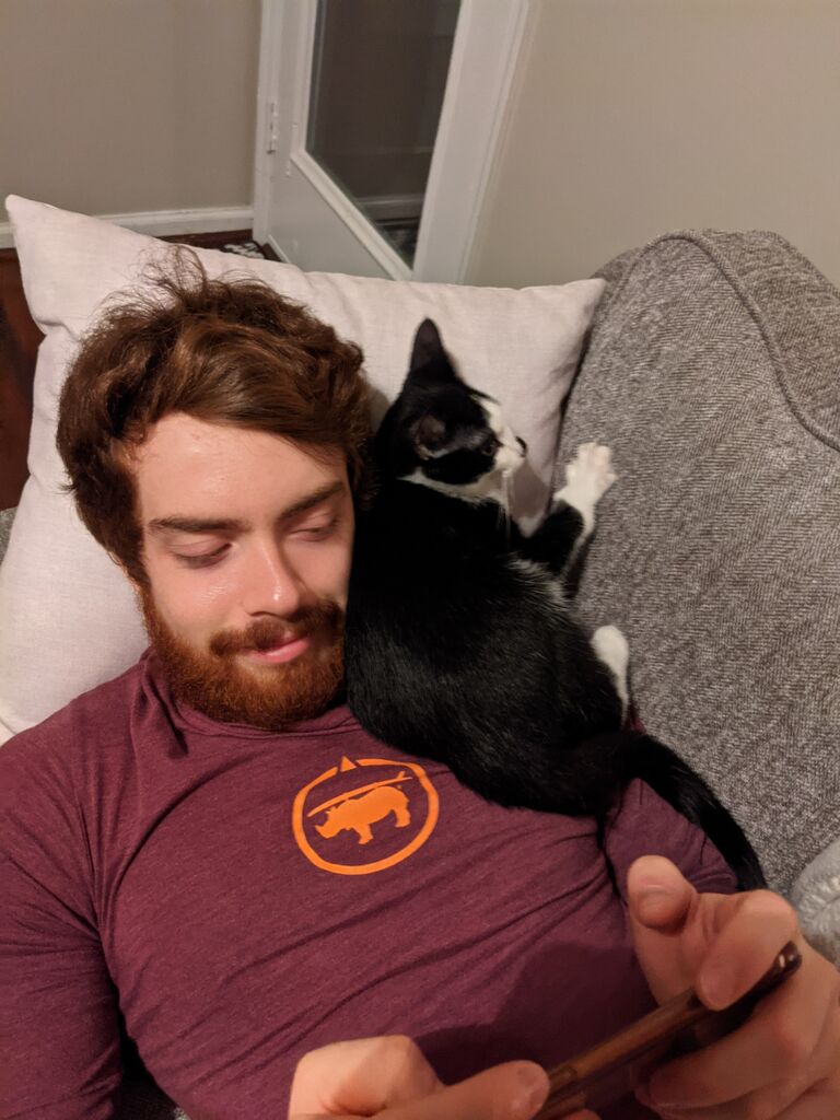 As you can tell, Sean really didn't want a cat ;) 