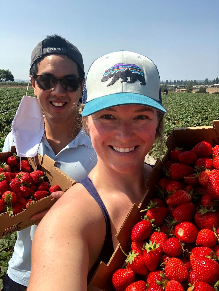 1st Time Picking Strawberries together in Watsonville, CA