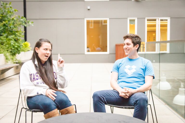 Tori and Joe get photographed by UW's photographer and make it into admissions materials! 