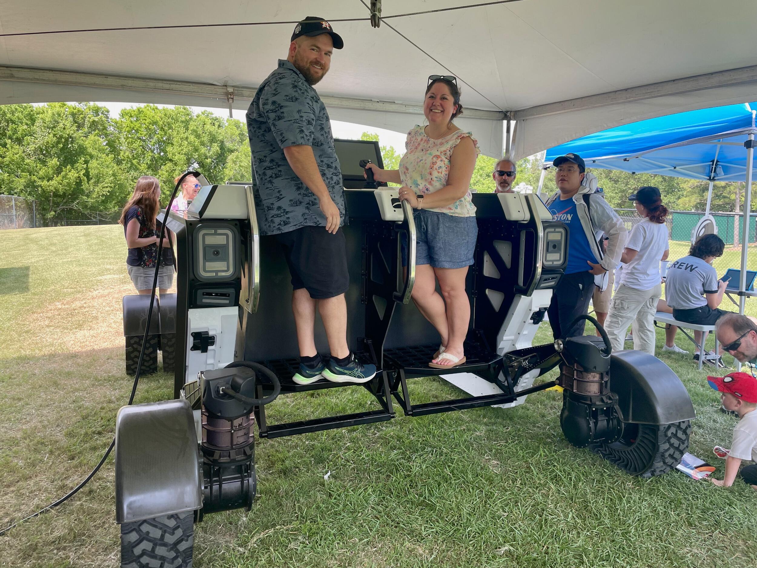 Moon 2 Mars Festival at Space Center Houston - We won the drawing to ride (and drive) the Astrolab FLEX rover! Thank you, Nicole, for the tickets!