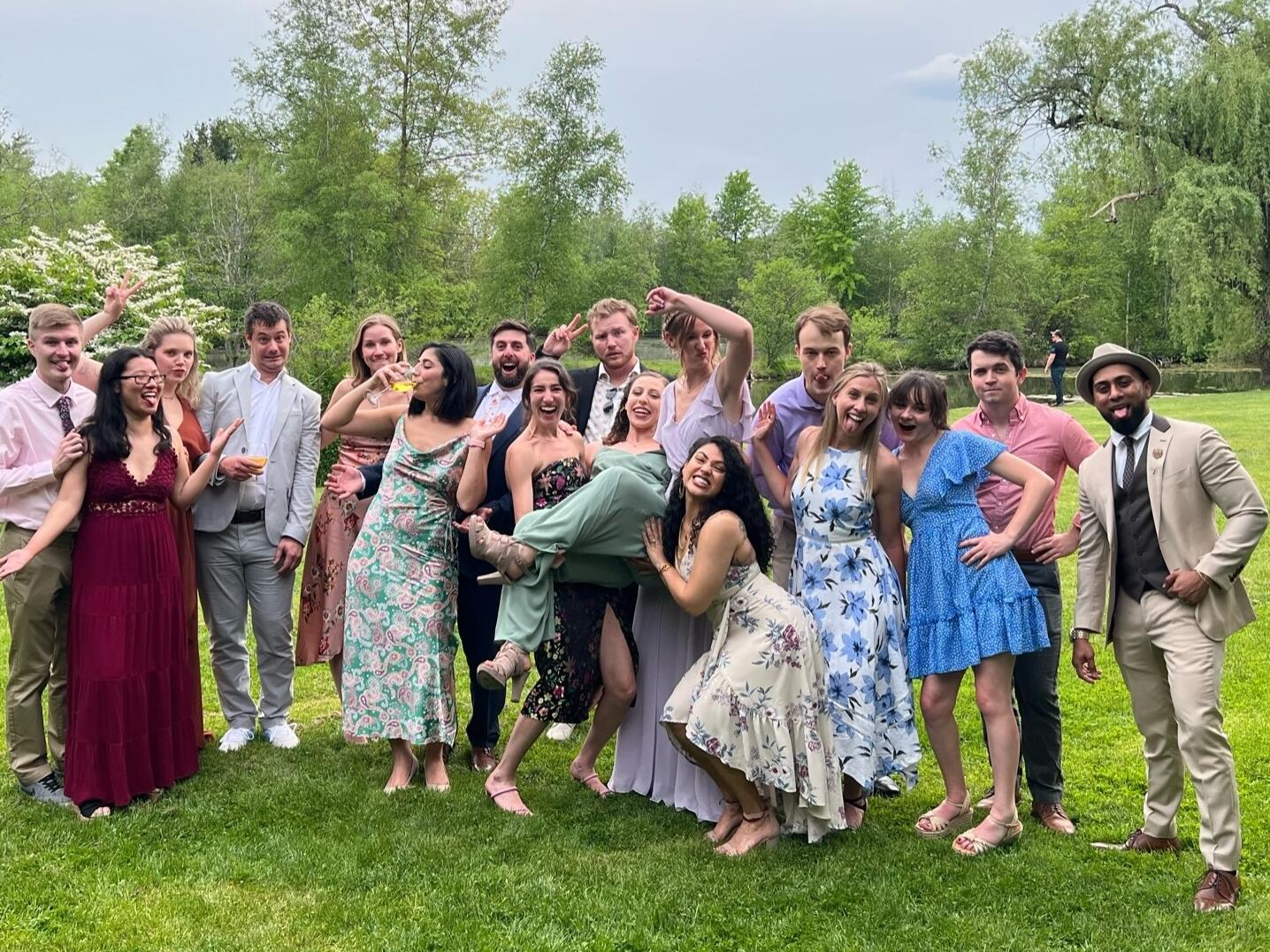 Learning how to accomplish wedding guest shenanigans. 