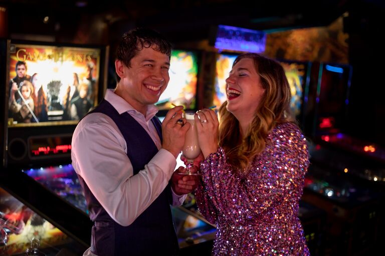 We took engagement photos and continued wedding prep!