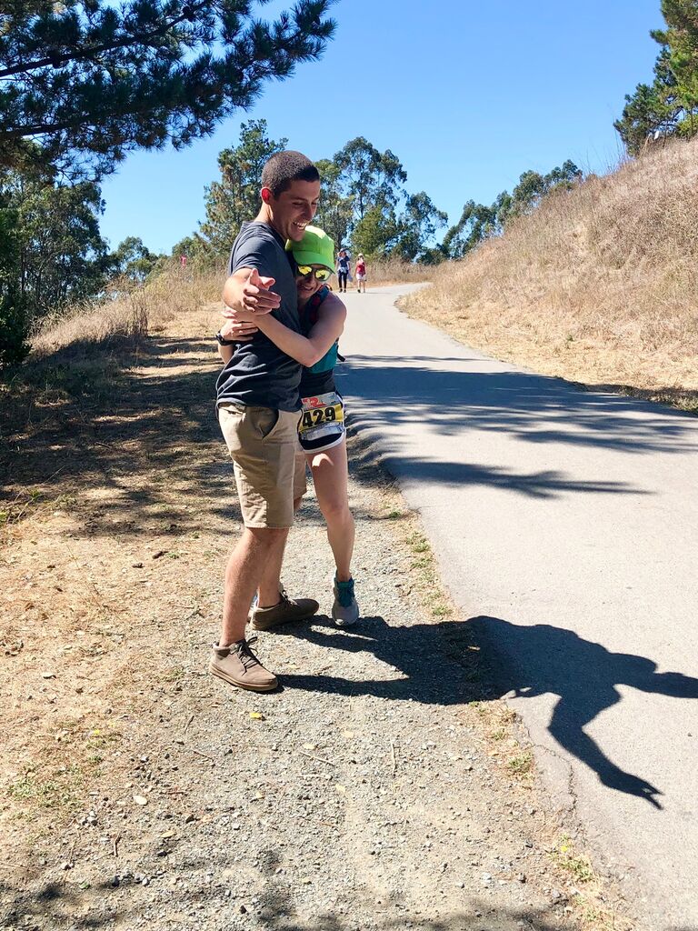 Then one day when Madi was 24 miles into a 50K trail race in Berkeley, she stumbled upon Sean at a water stop. One month later he was moved out to California.