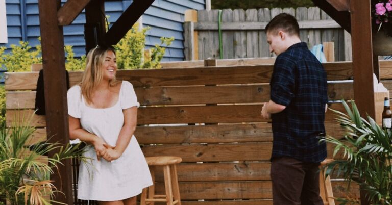 Jackson proposed to Grace at his graduation celebration