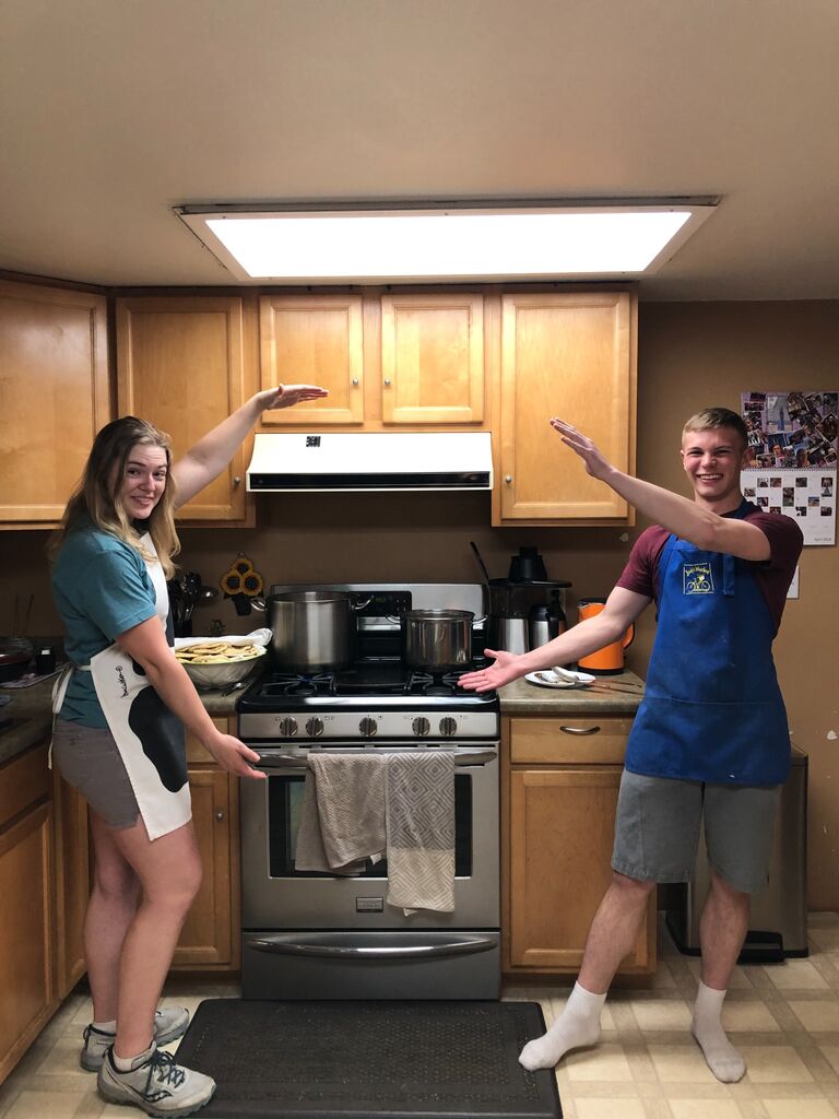 Our first date: cooking Buttered Chicken.