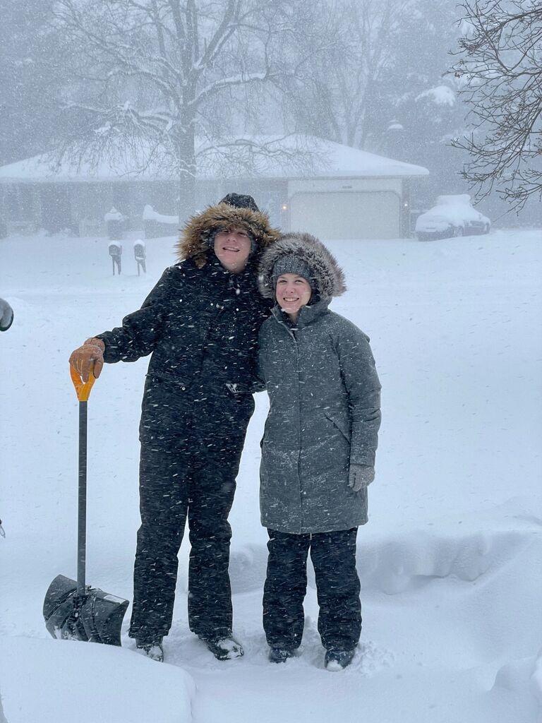 Zach was visiting Michigan during a blizzard!