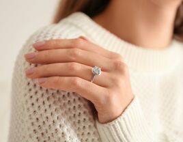 Woman wearing an engagement ring