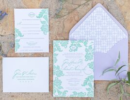 Pastel wedding invitation suite 