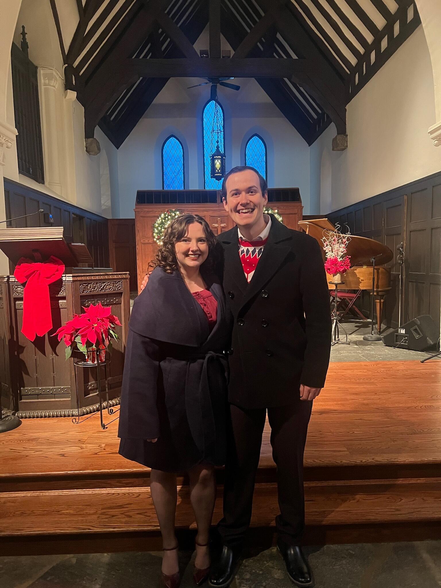 Our first Christmas! We sang in the Christmas Eve choir at Caleb's Dad's church