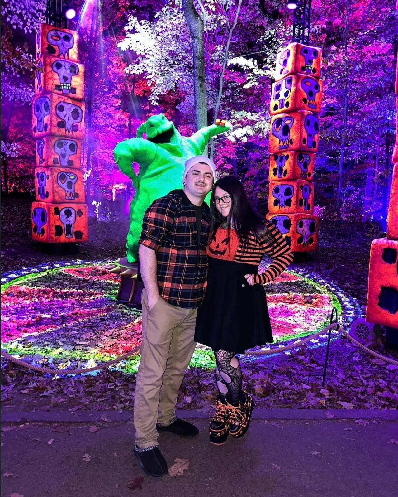 First time at New York's Botanical Gardens to see The Nightmare Before Christmas Light Trail! 