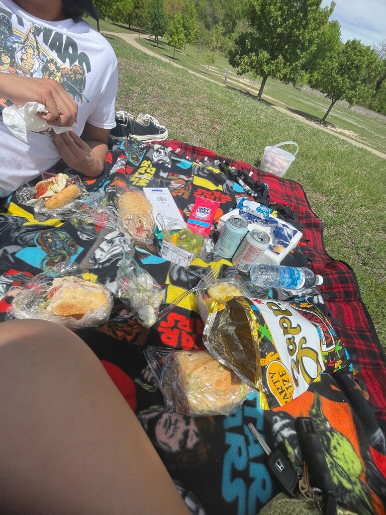 After a couple more dates, Andrew had asked to have a picnic with me! He made some yummy sandwiches and brought a bunch of other goodies, he went off LOL. This was actually the day he asked me to be his girlfriend! I said YES! 