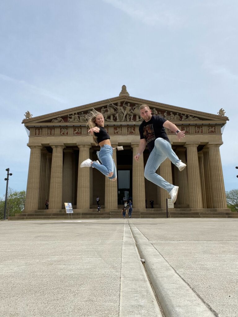 Our first trip together. (Nashville at the Parthenon Replica)