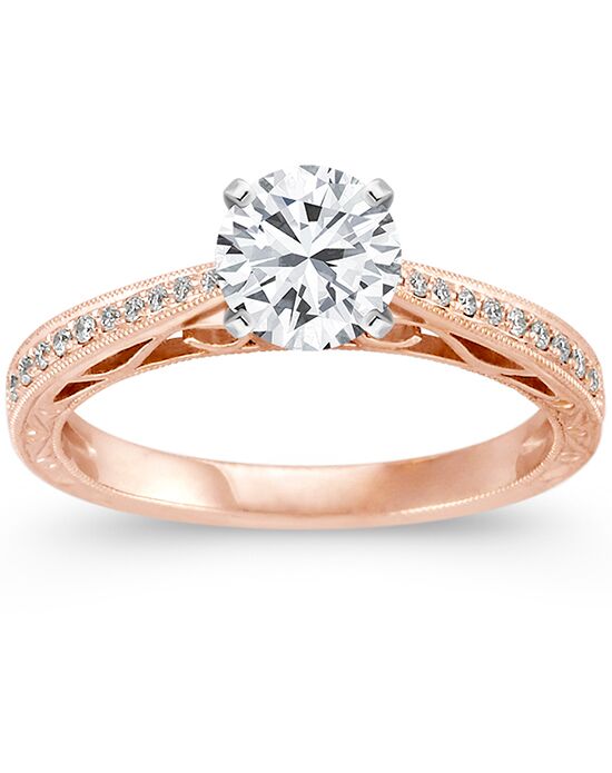 Shane Co. Vintage Cathedral Diamond Engagement Ring in 14k Rose Gold ...