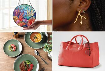 Collage of four 35th anniversary gift ideas