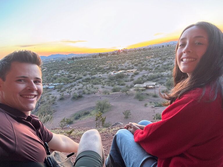 First date at Hole-in-the-Rock Lookout in Phoenix, Arizona - sunset view