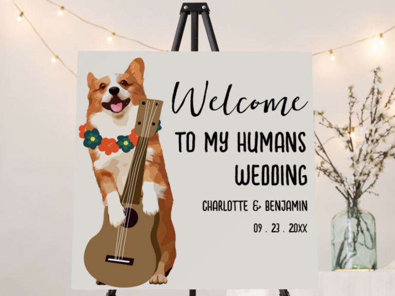 Welcome to My Human's Wedding Sign