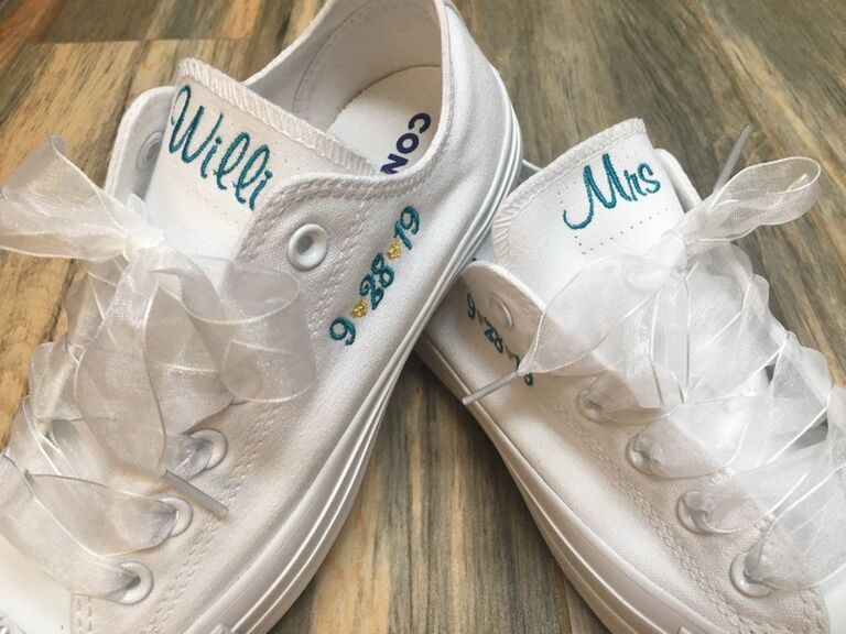 blinged out wedding sneakers