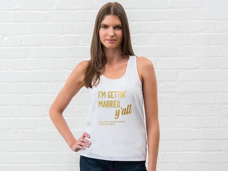 Personalized Bridal Party Wedding Tank Top - Gettin' Married Y'all