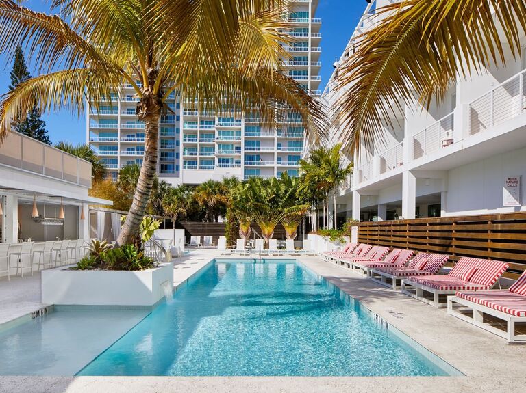 Romantic pool deck at The Sarasota Modern hotel 