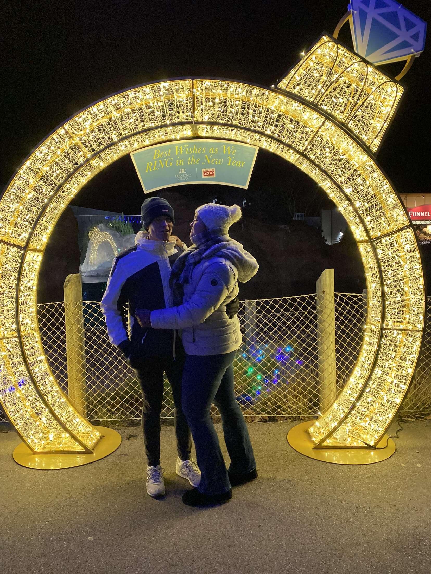 Kevin and Emily attend Zoo Lights at the Columbus Zoo