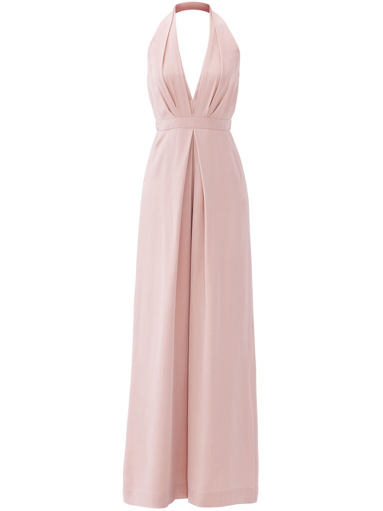 blush jumpsuit bridesmaid